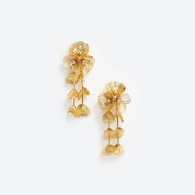  Boucles d'oreilles florales en or pour femme | Bijoux Self Portrait