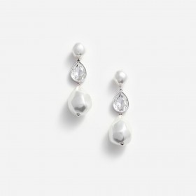  Boucles d'oreilles goutte en cristal et perles pour femme | Bijoux Self Portrait