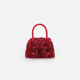  Sac rouge à micro-nœud pour femme | Sacs à main Self Portrait