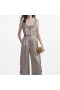 Beige Satin-Jumpsuit für Damen | Self Portrait Jumpsuits