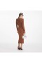 Braunes Midikleid aus strukturiertem Strick für Damen | Self Portrait Kleider