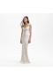  Champagner Satin Blumen Maxikleid Gold | Self Portrait Kleider
