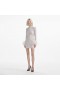 Cremefarbenes Minikleid mit Strass-Feder | Self Portrait Kleider