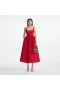  Rotes Taft-Midikleid Mit Strassbesatz Rot – Self Portrait Damen