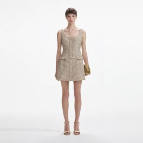 Damen Gold Boucle Minikleid | Self Portrait Kleider