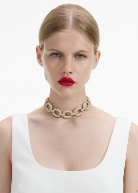  Damen Gold Kristall Glieder Choker | Self Portrait Schmuck