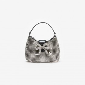  Damen Silber Diamante Crescent Bow Tasche | Self Portrait Handtaschen
